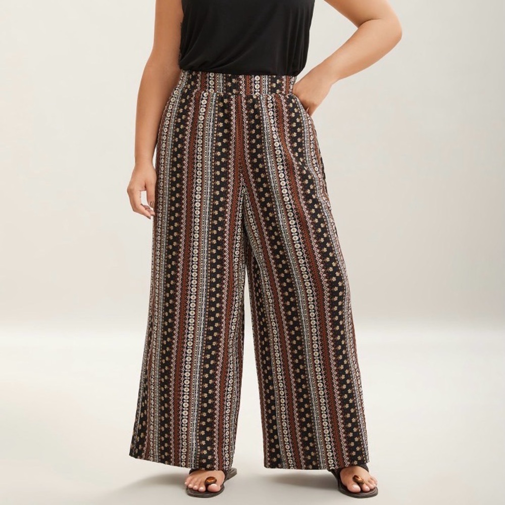Bohemian Wide-Leg Pants - - Picture 3 of 9